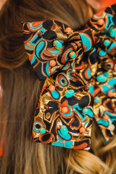 Meadow Butterfly Bow Barrette With Cabochons