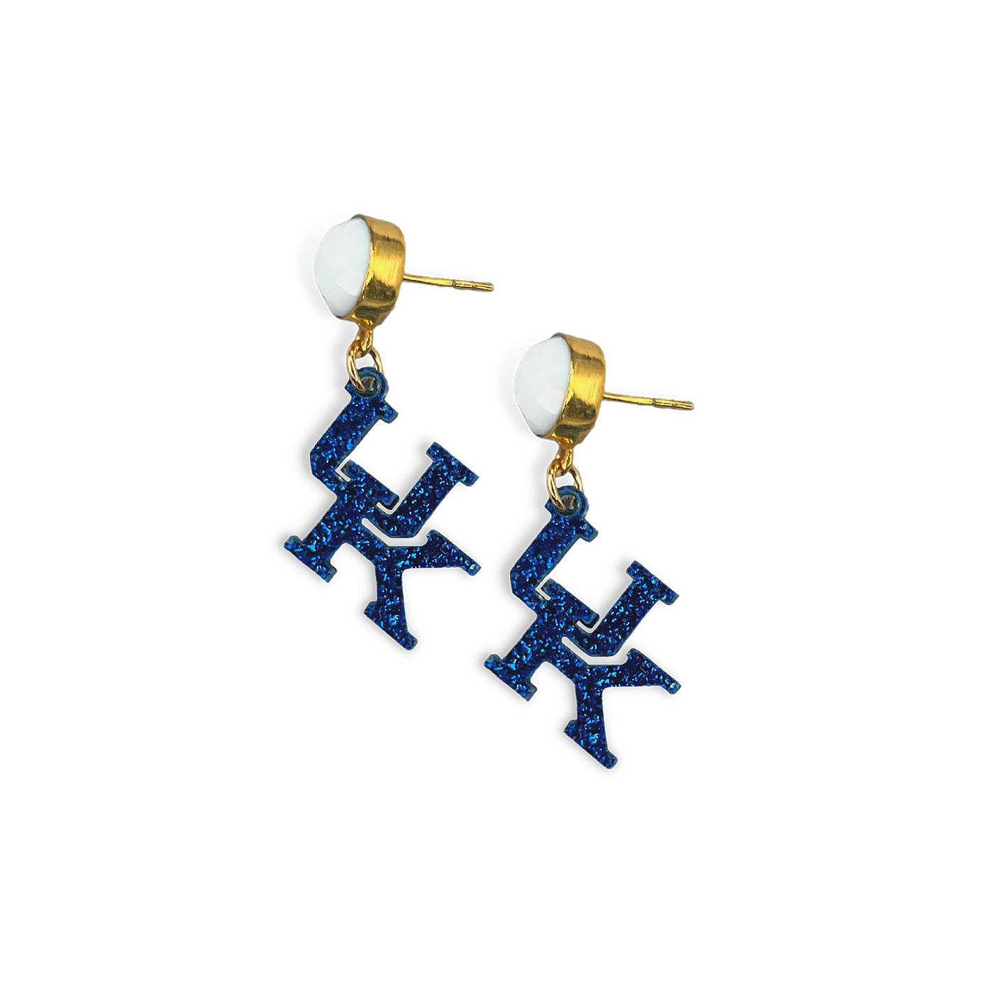 Kentucky Mini Blue Glitter UK Earrings