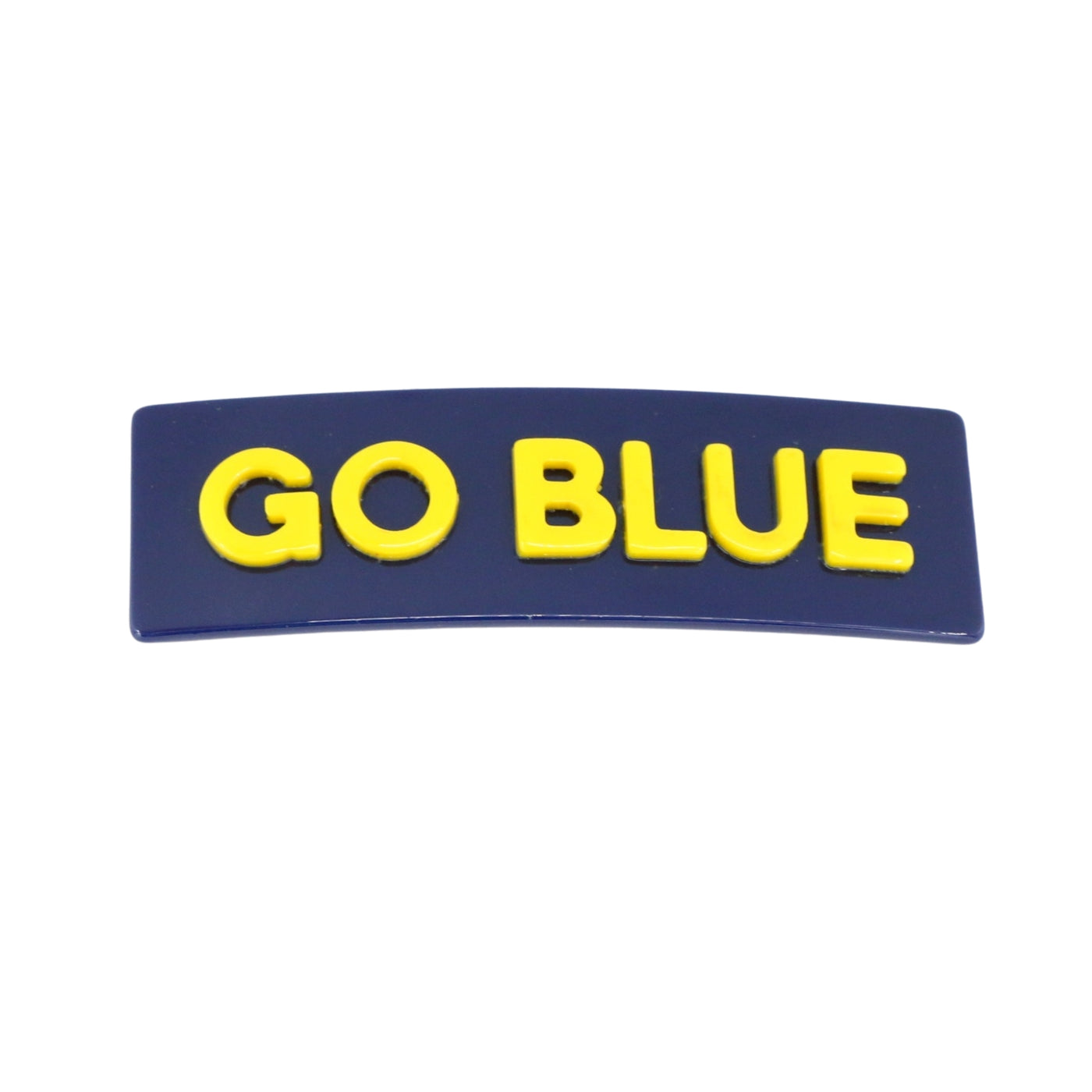 Michigan Navy GO BLUE Rectangle Barrette Clip