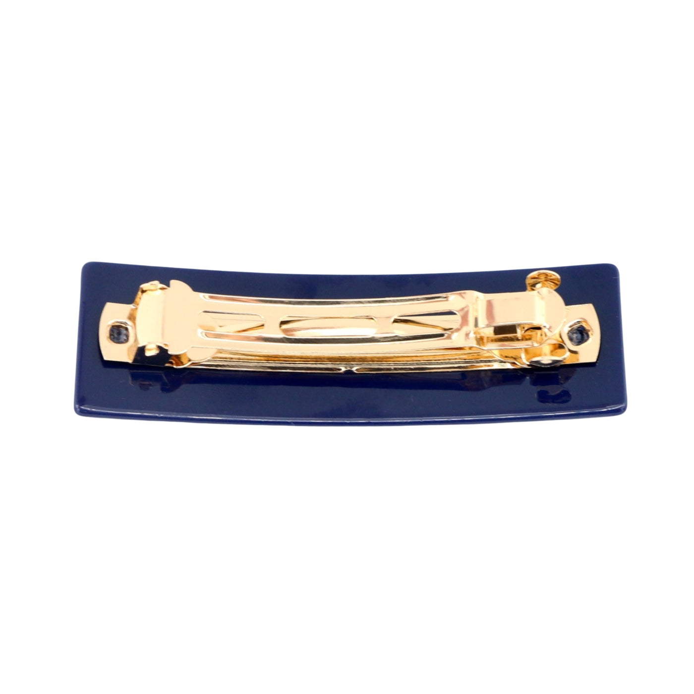 Michigan Navy GO BLUE Rectangle Barrette Clip