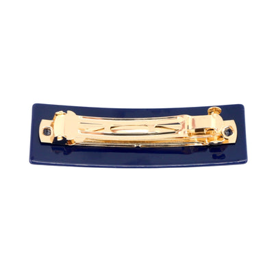 Michigan Navy GO BLUE Rectangle Barrette Clip