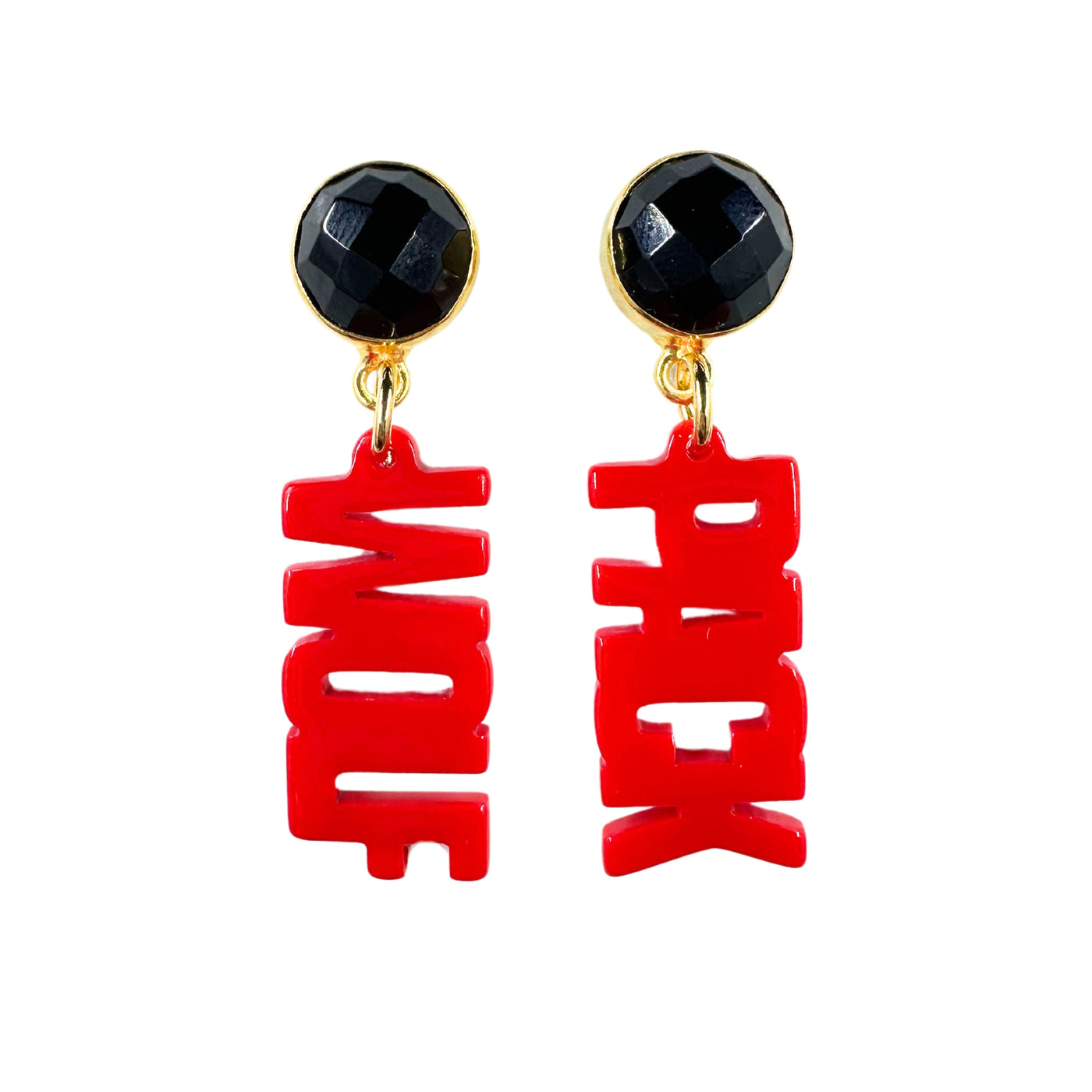 NC State Mini Red WOLF PACK Earrings