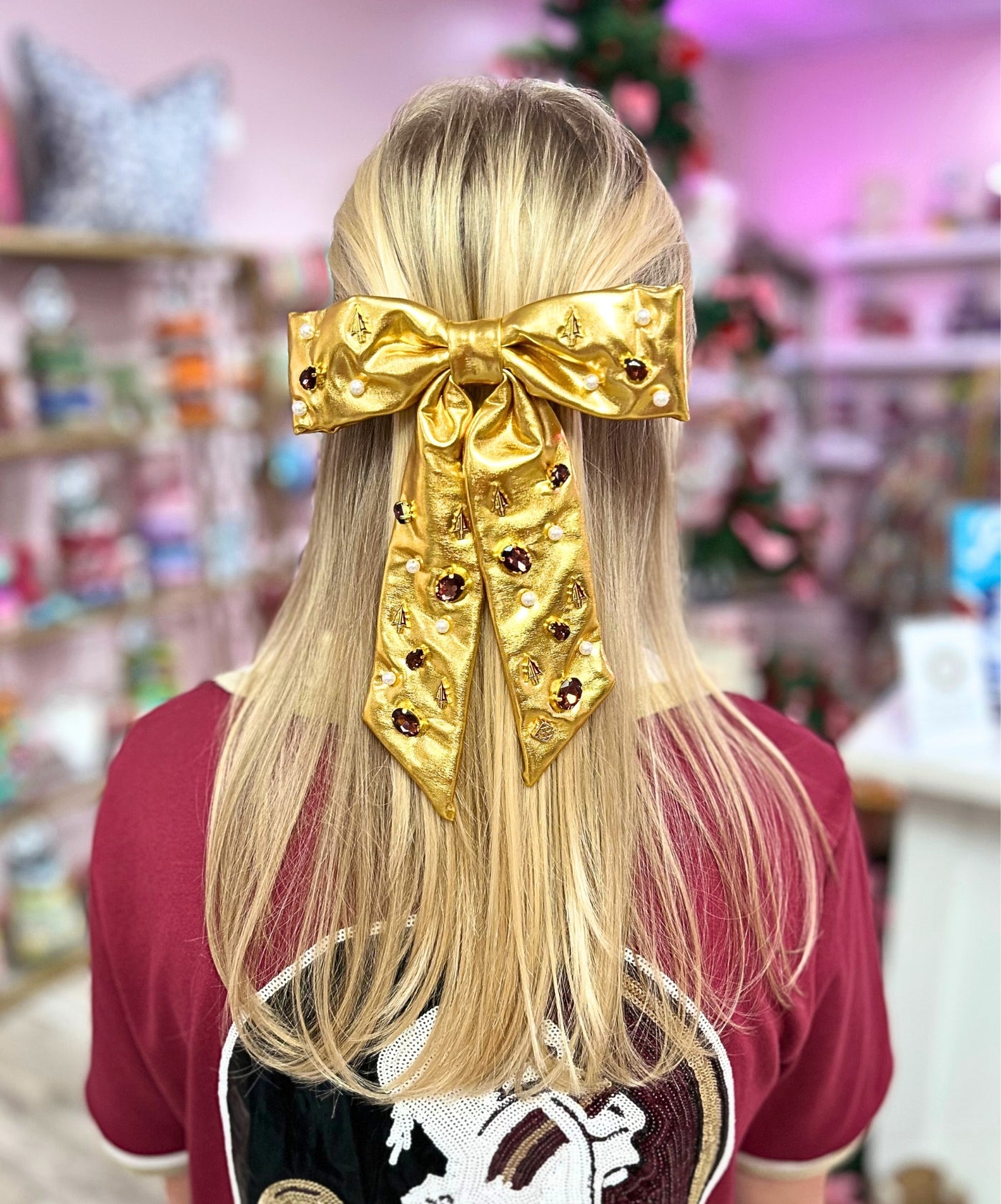 Florida State Gold Bow Barrette