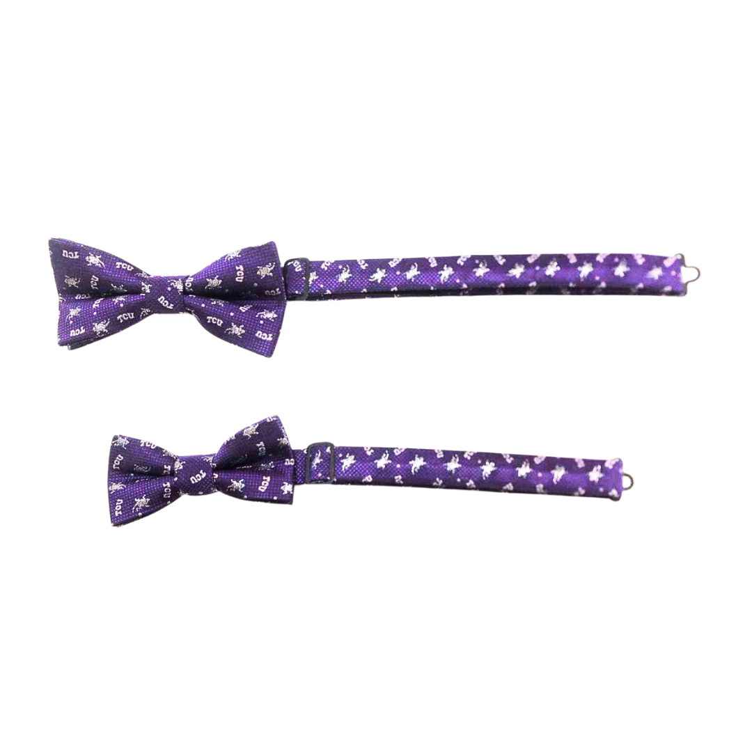 TCU Purple Woven Bow Tie Large