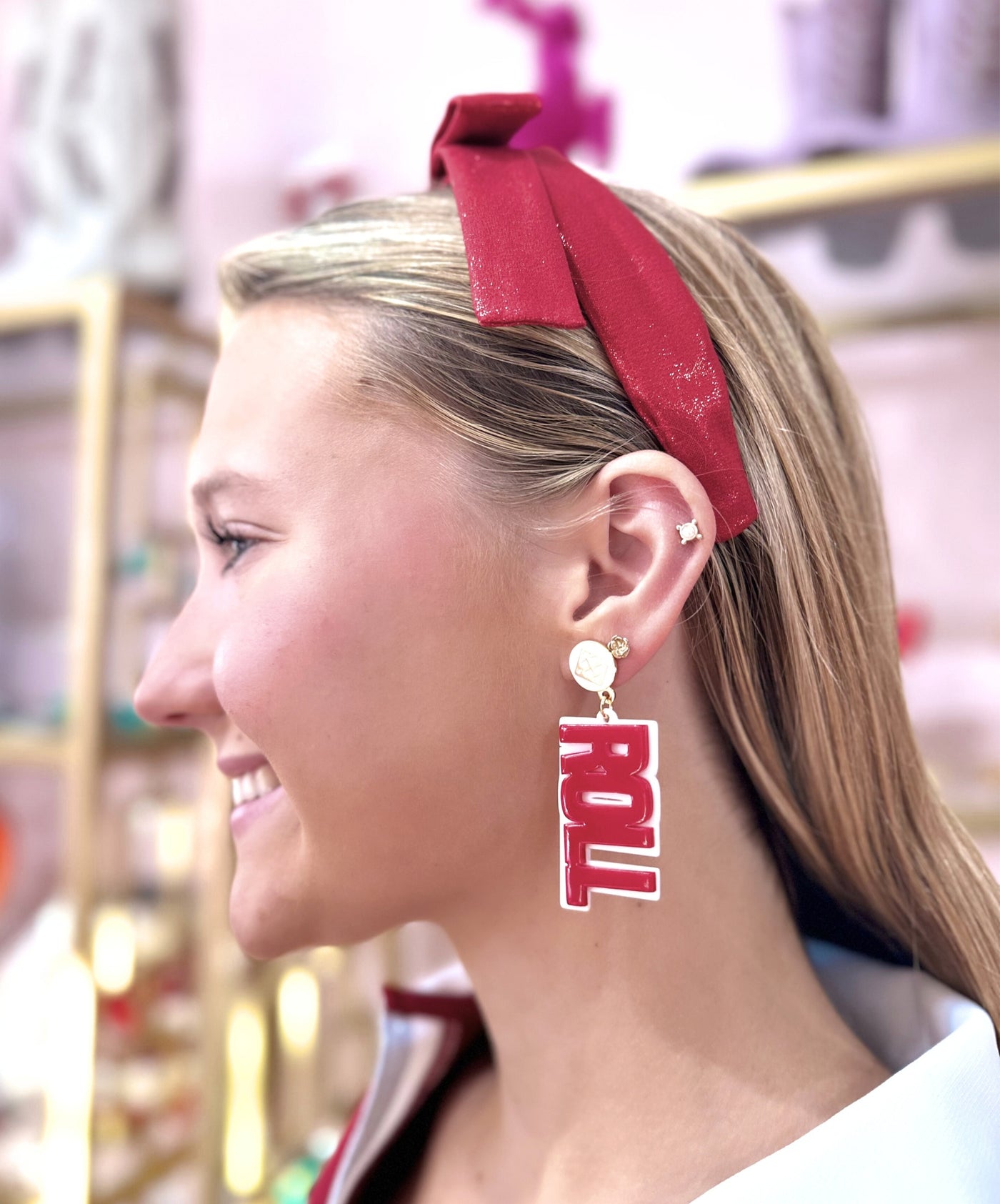 Alabama Crimson & White ROLL TIDE Earrings