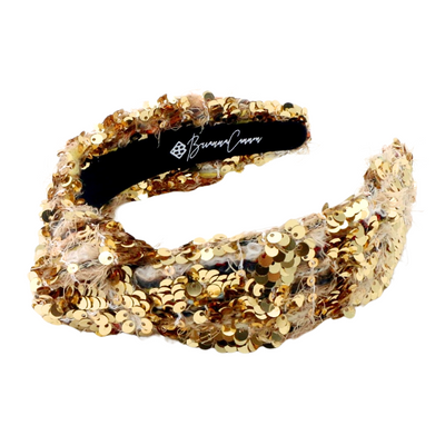 Adult Size Antique Gold Sequin Tweed Headband