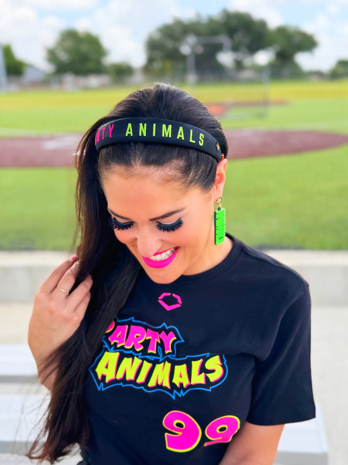 Party Animals Thin Embroidered Headband