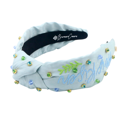 Adult Size Embroidered He is Risen Headband with Crystals