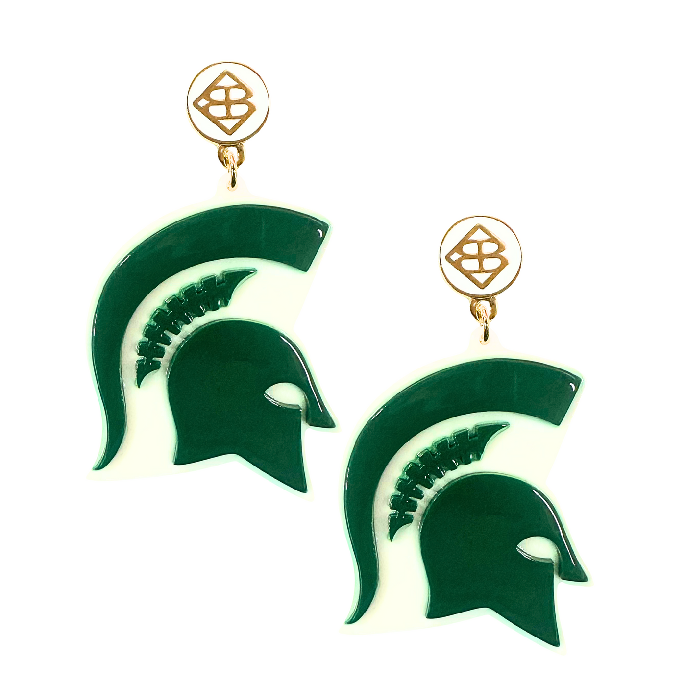 Michigan State Green Logo Earrings