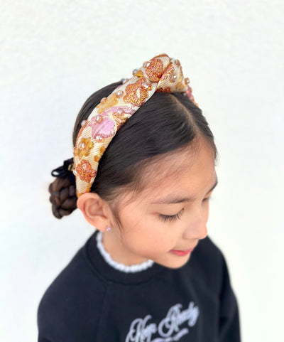 Child Size Metallic Fall Leaves Headband