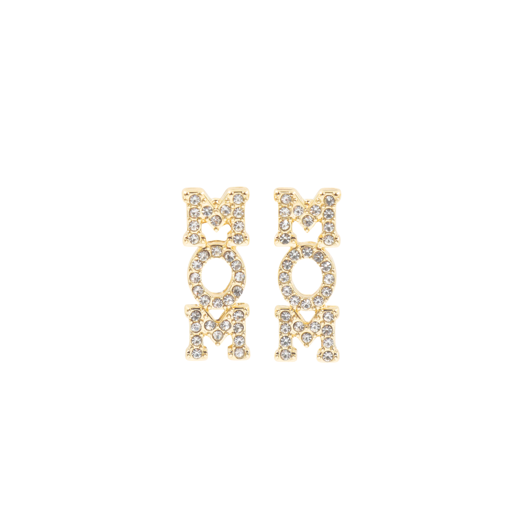 Crystal MOM Stud Earrings