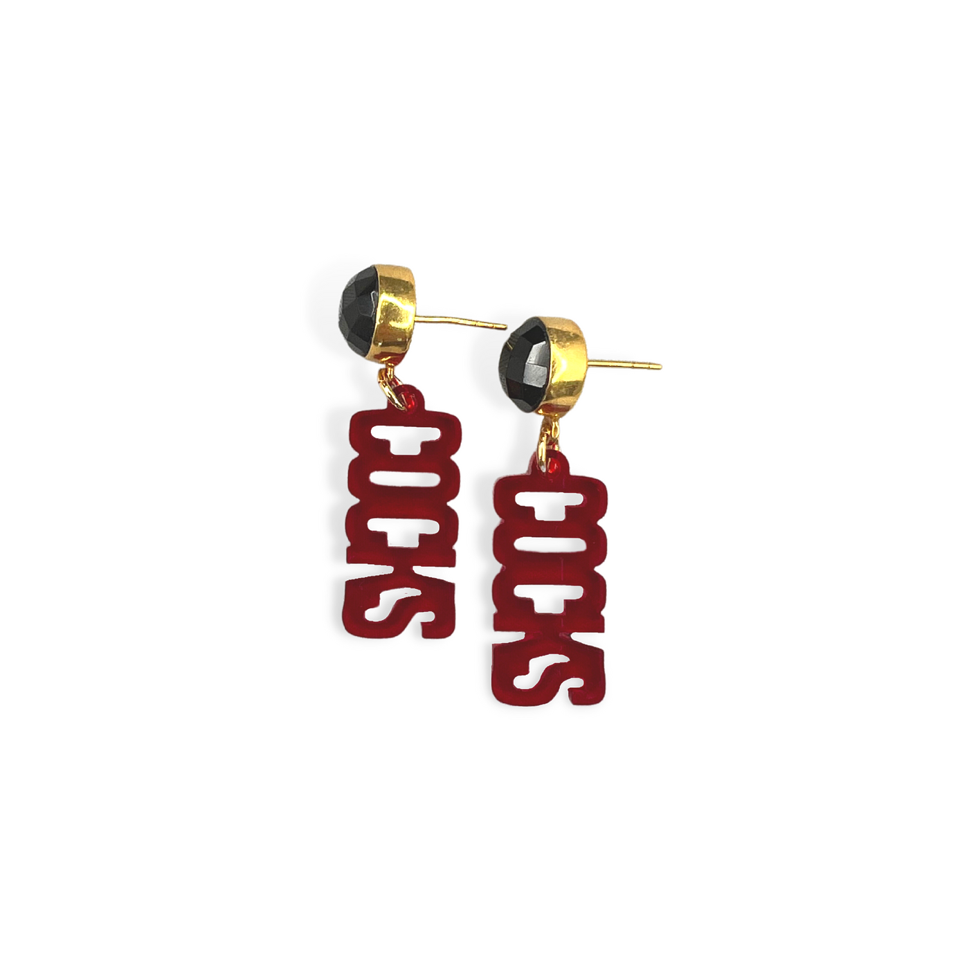 University of South Carolina Mini Garnet COCKS Earrings