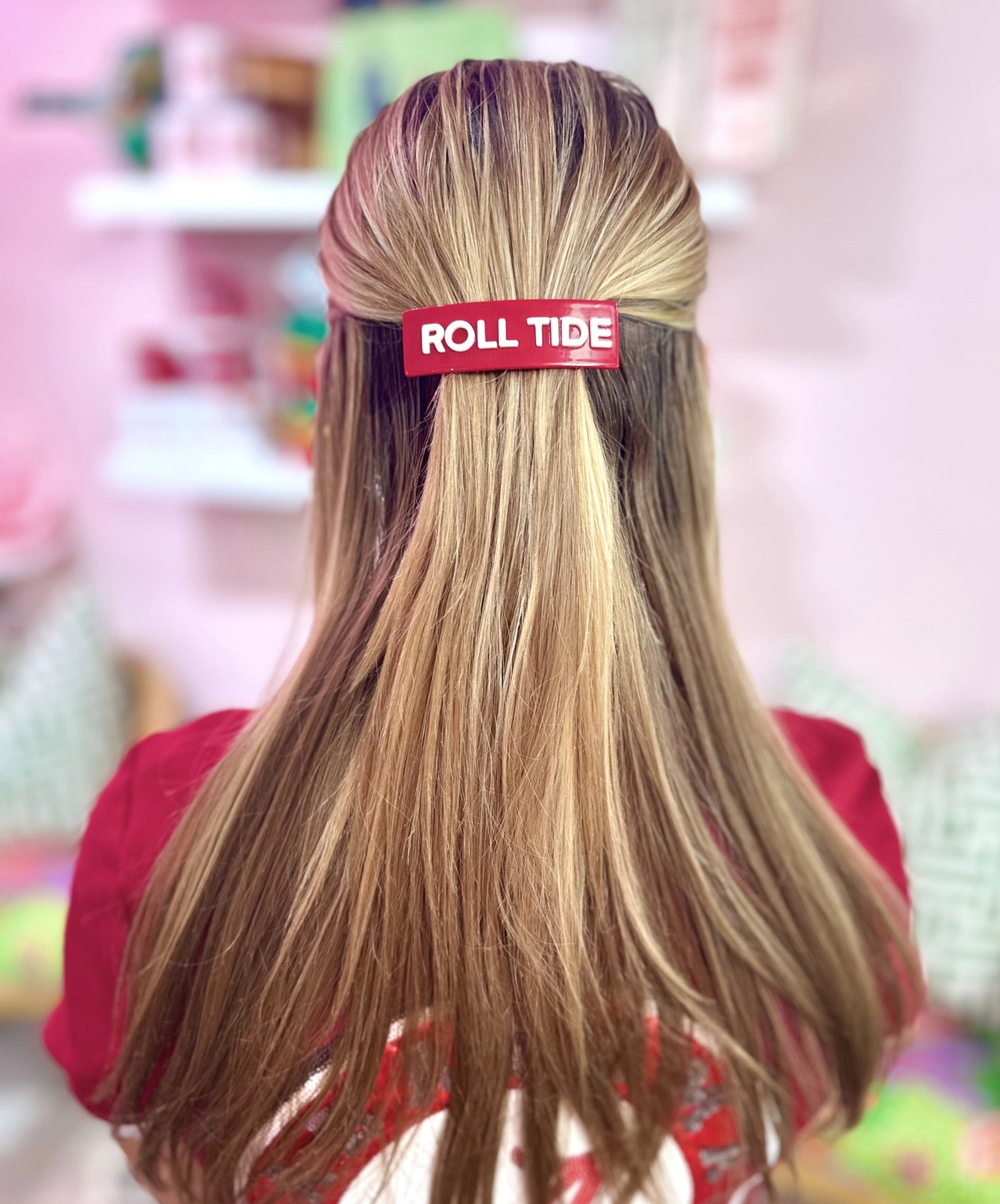 Alabama Crimson ROLL TIDE Rectangle Barrette Clip