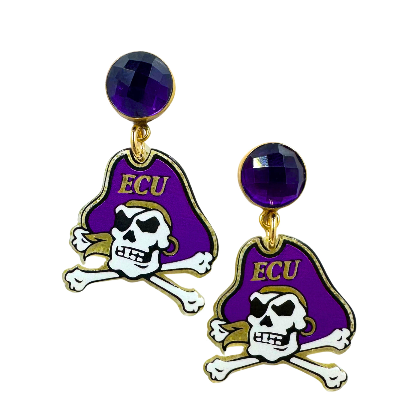 East Carolina Mini Pirates Logo Earrings