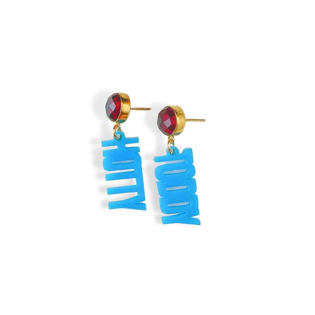 Ole Miss Mini Powder Blue HOTTY TODDY Earrings