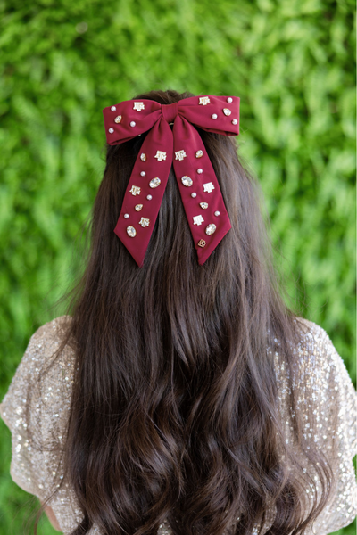 Texas A&M Maroon Bow Barrette