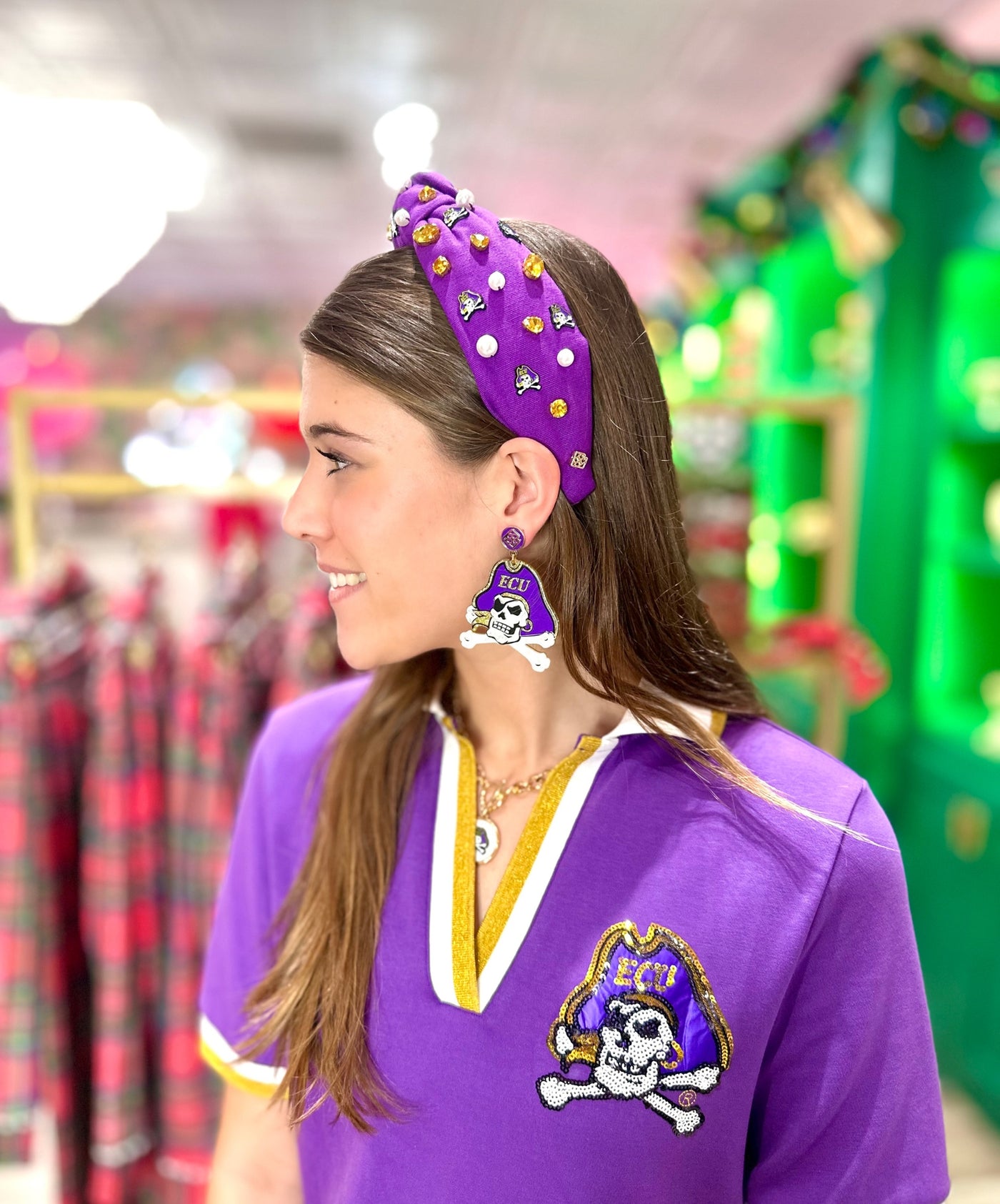 East Carolina Pirate Logo Earrings