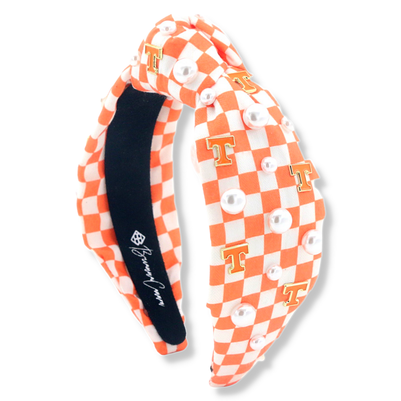 University of Tennessee Orange and White Checkerboard Tennessee Logo Headband