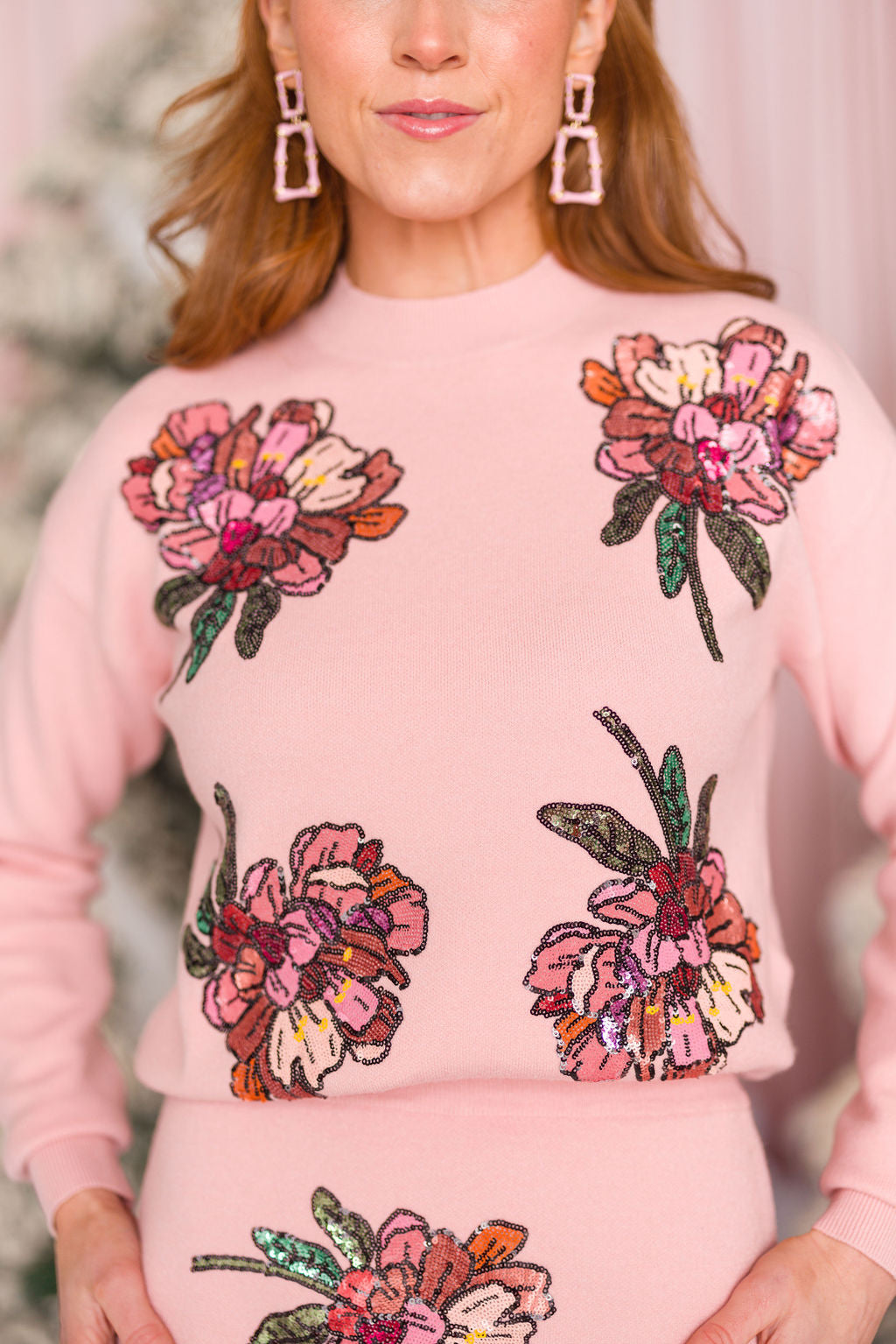 Blushing Pink Floral Sweater