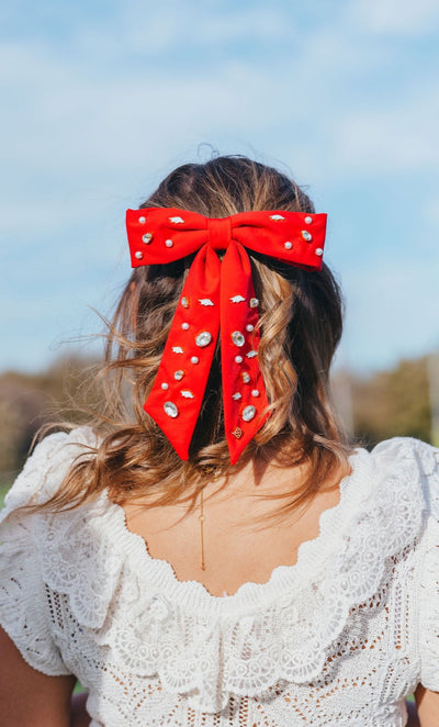 Arkansas Cardinal Red Bow Barrette