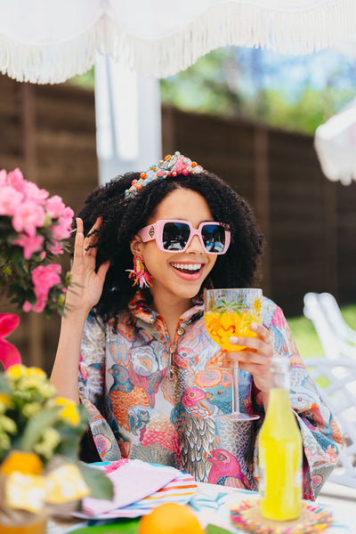 Perfect Pink BC Square Sunglasses with Polarized Lenses