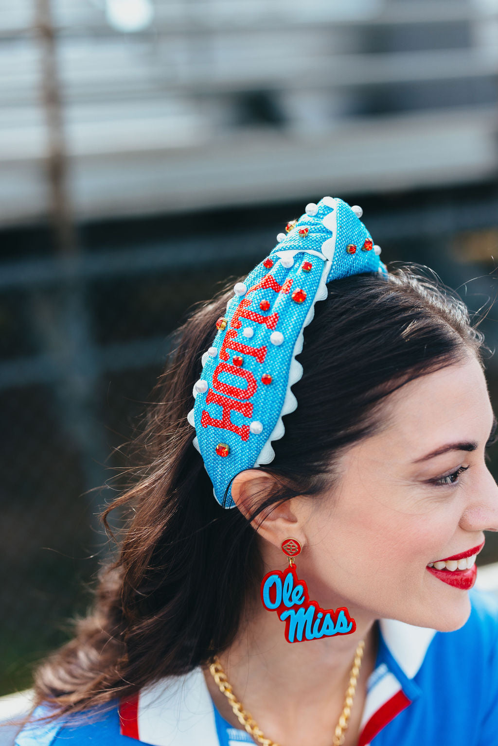 Ole Miss Adult Size HOTTY TODDY Cross Stitch Headband