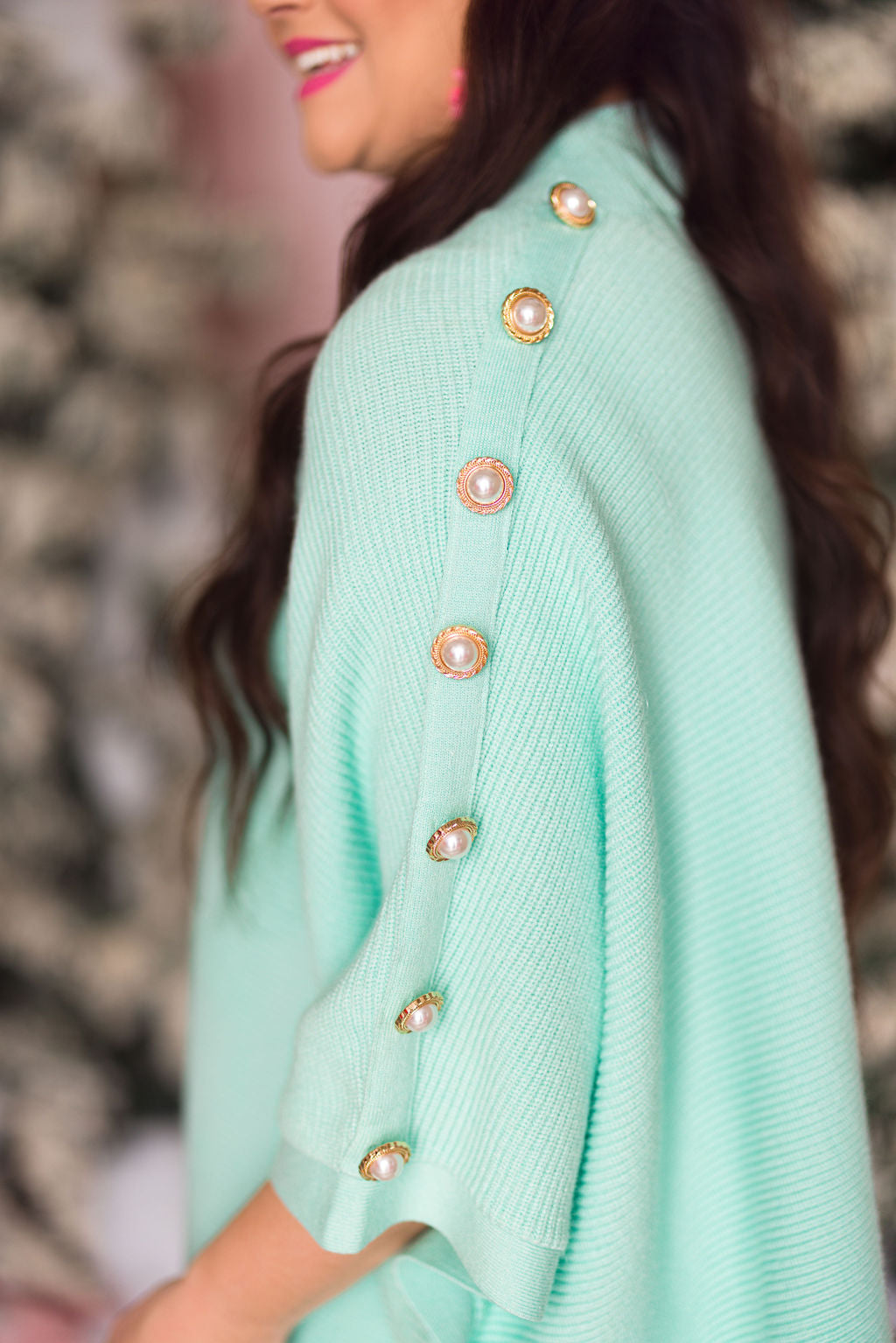 Luxe Knit Cape in Mint