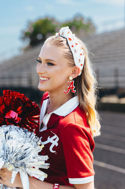 Alabama White Logo Headband