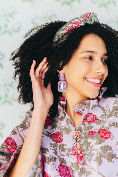 Lavender Crystal Drop Earrings