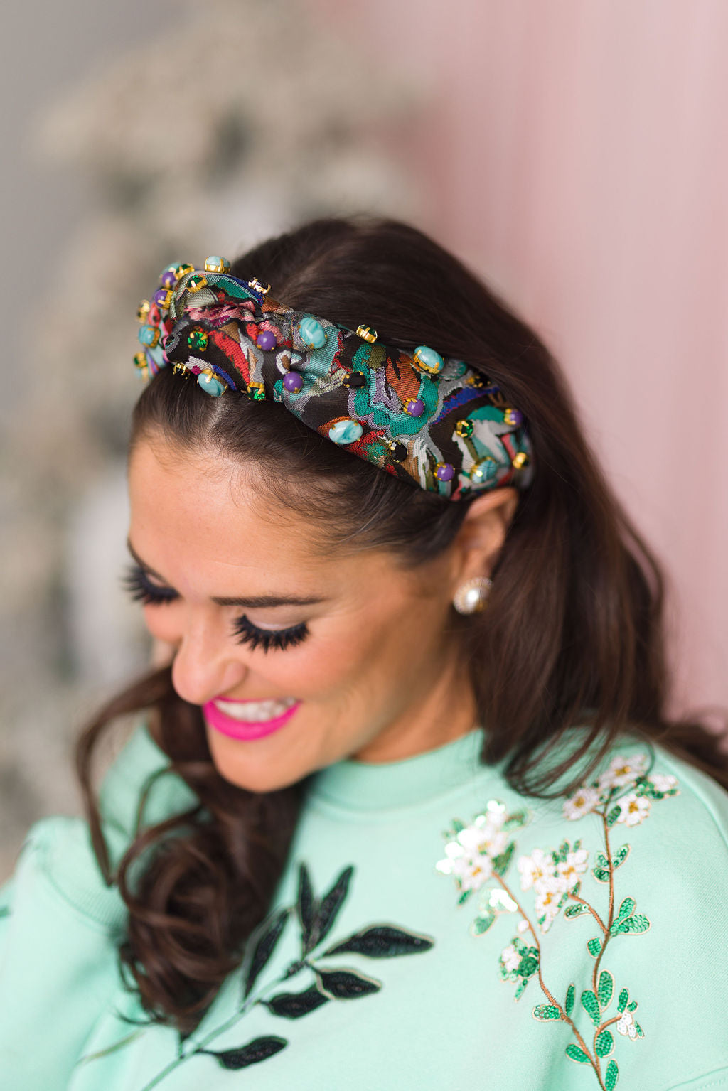 Jeweled Tapestry Floral Headband