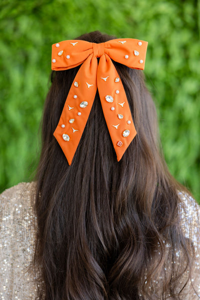 Texas Burnt Orange Bow Barrette