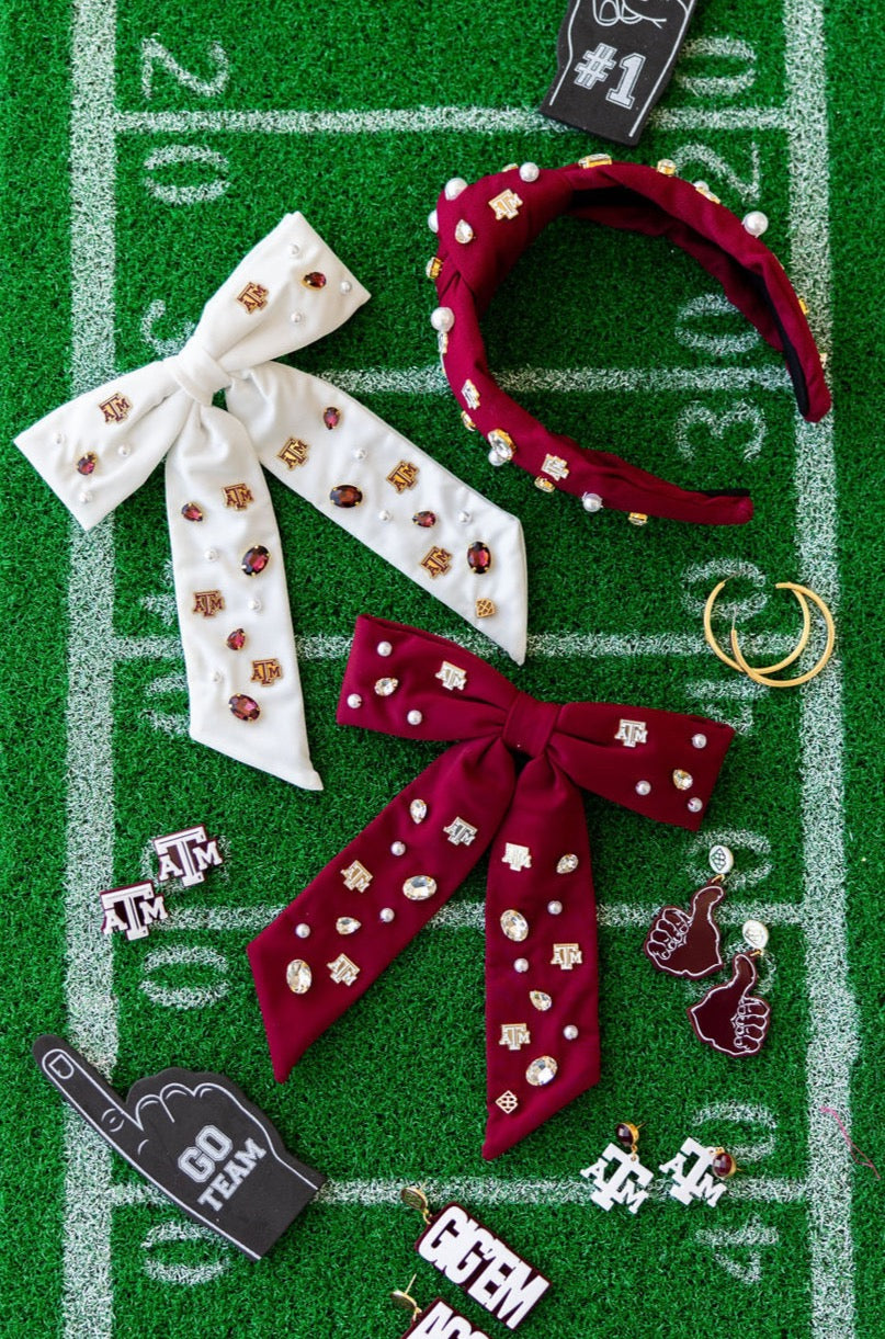 Texas A&M Maroon Bow Barrette