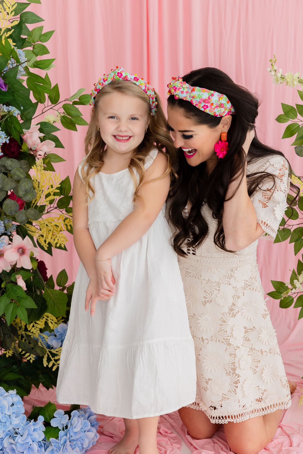 Child Size Bright Daisy Headband with Crystals & Stones