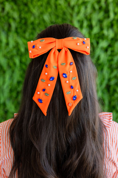 Florida Orange Gators Bow Barrette