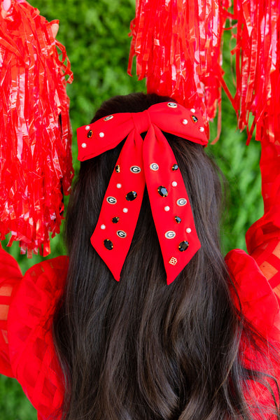 Georgia Red Bow Barrette