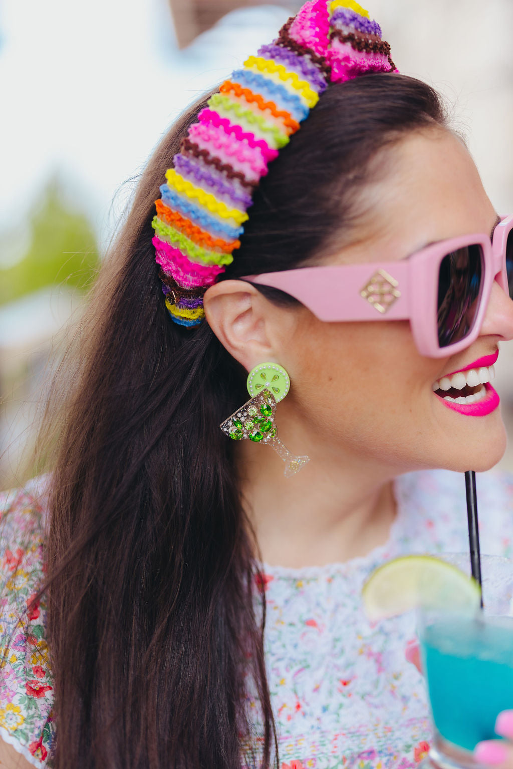 Margarita Earrings with Green Crystals