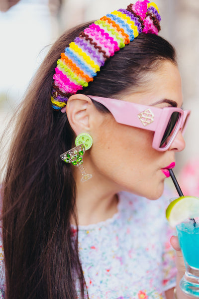 Margarita Earrings with Green Crystals