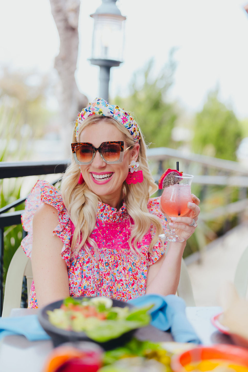 Hot Pink Fiesta Papel Picado Earrings