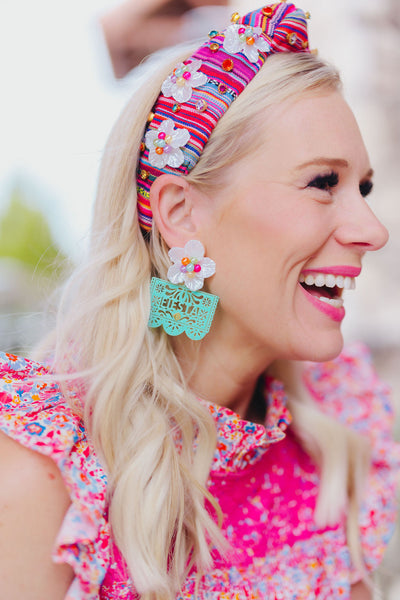 Turquoise Fiesta Papel Picado Earrings