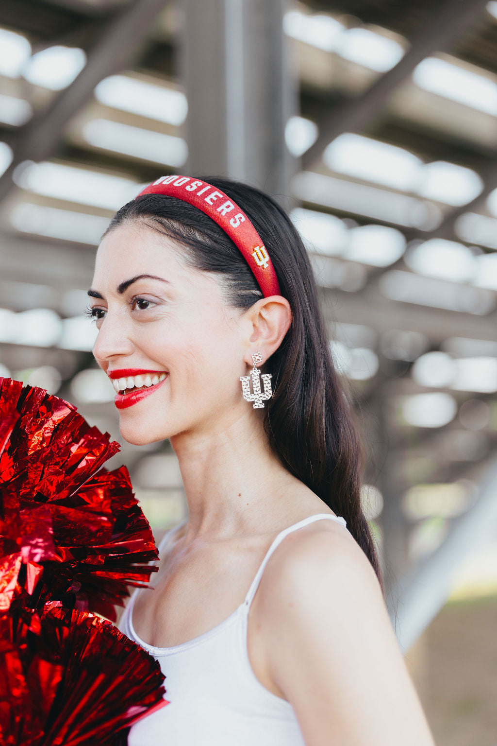 Indiana Crimson Thin Embroidered Headband