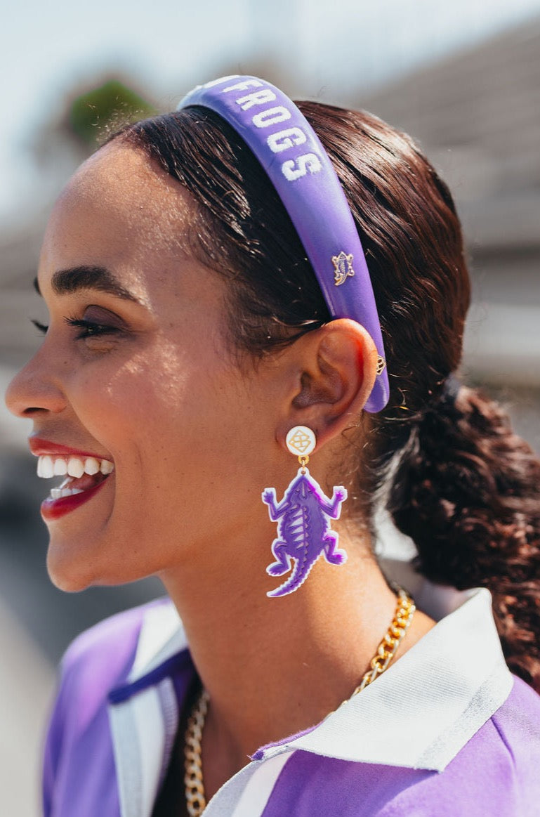 TCU Purple Thin Embroidered Headband