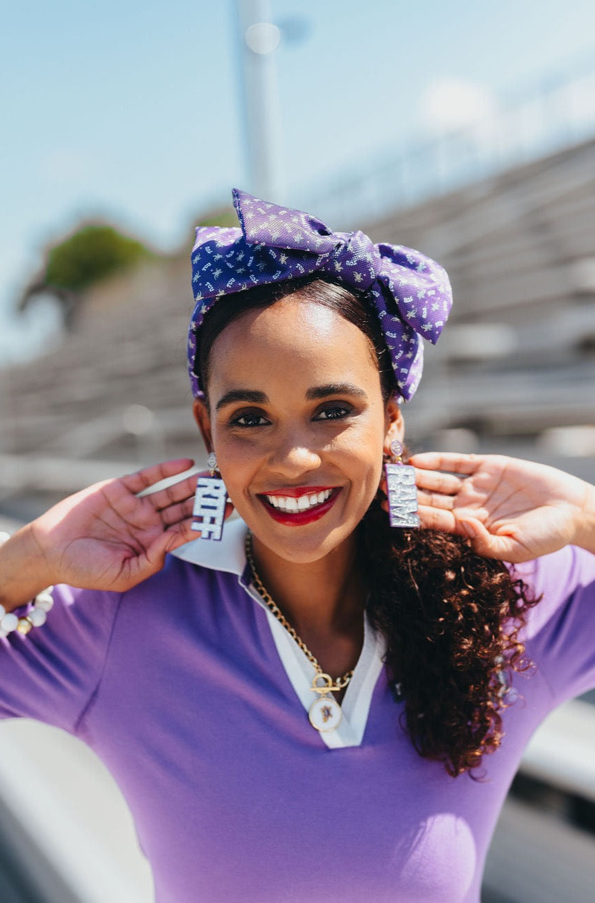 TCU Purple Woven Side Bow Headband