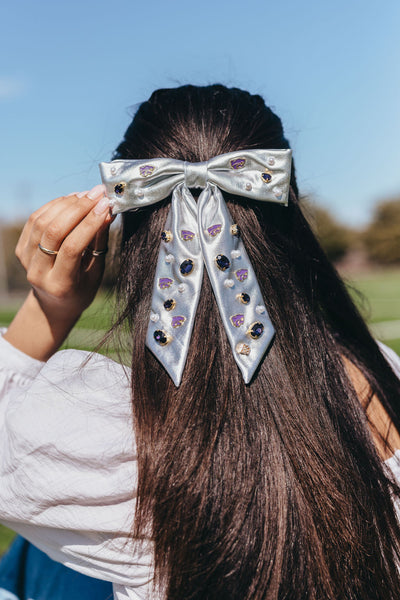 Kansas State Silver Bow Barrette