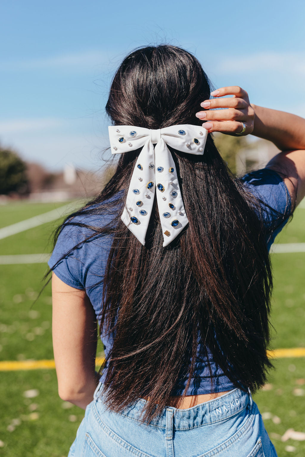 Penn State White Bow Barrette