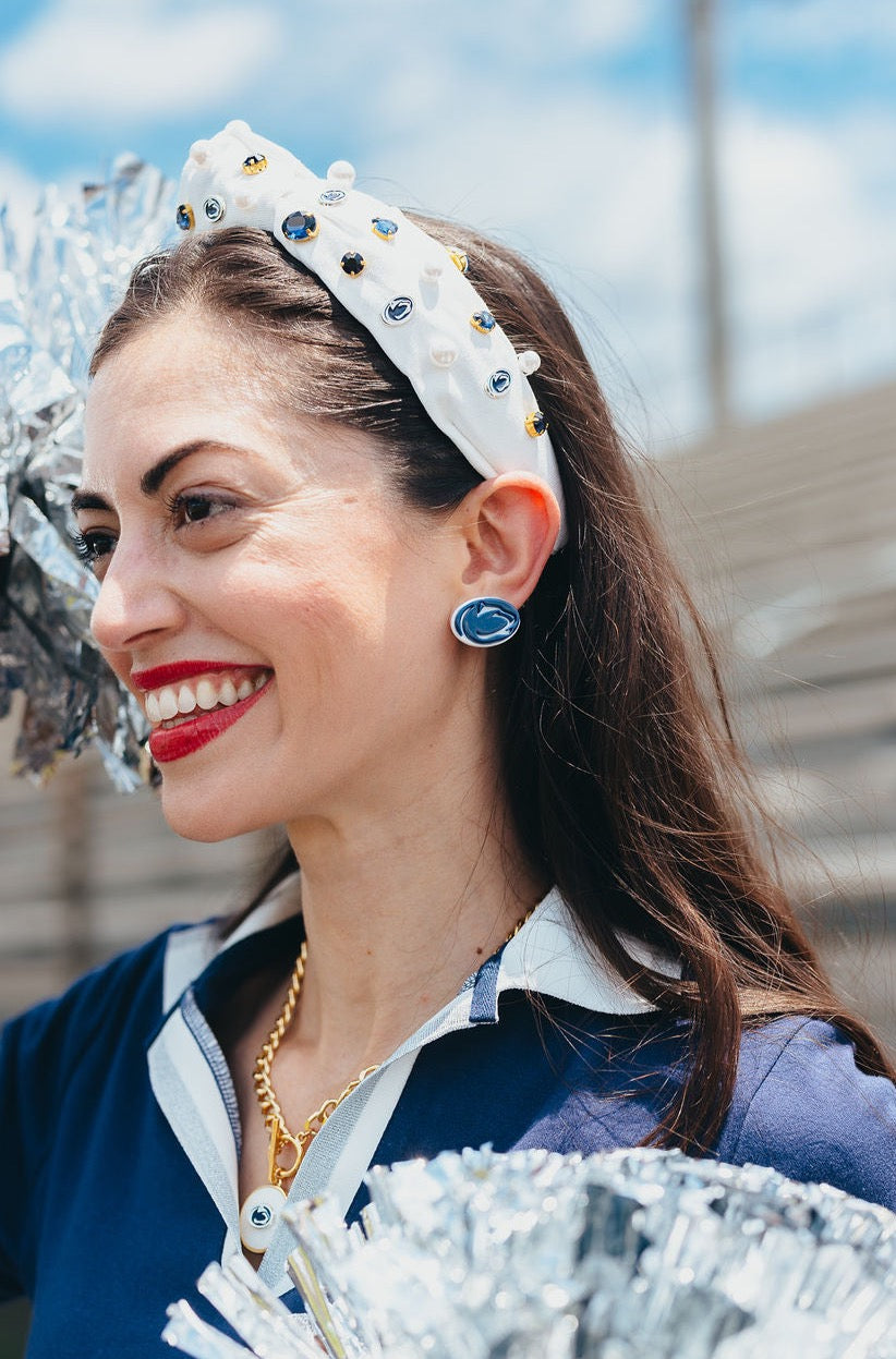 Penn State Navy Nittany Lion Logo Studs