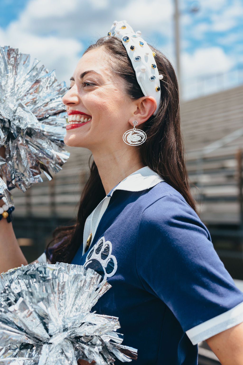 Penn State Silver Logo Earring with BC Logo