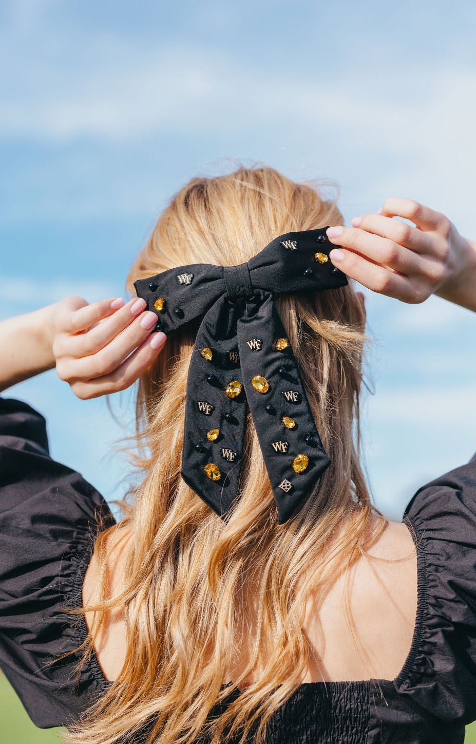 Wake Forest Black Bow Barrette