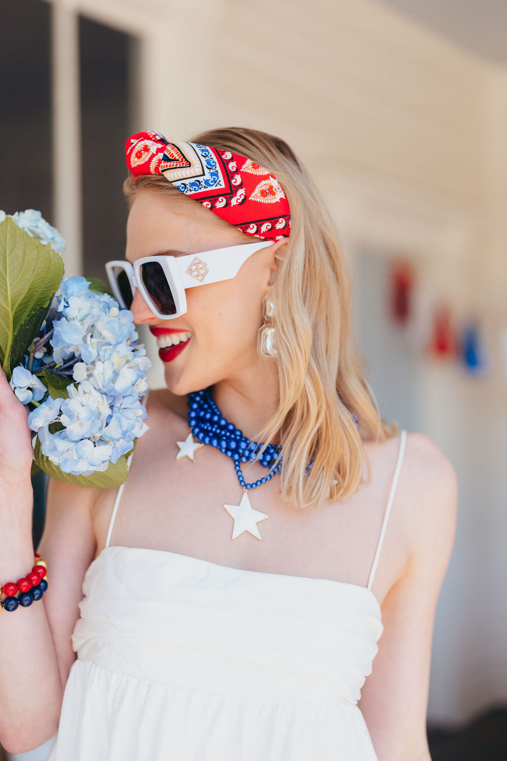 Adult Size Red Bandana Knotted Headband