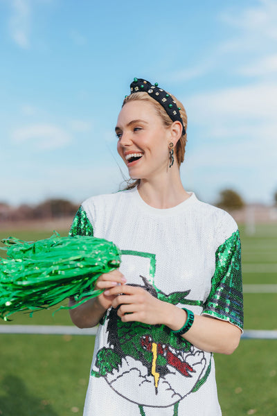 Adult Size Southlake Carroll Logo Headband With Pearls and Crystals