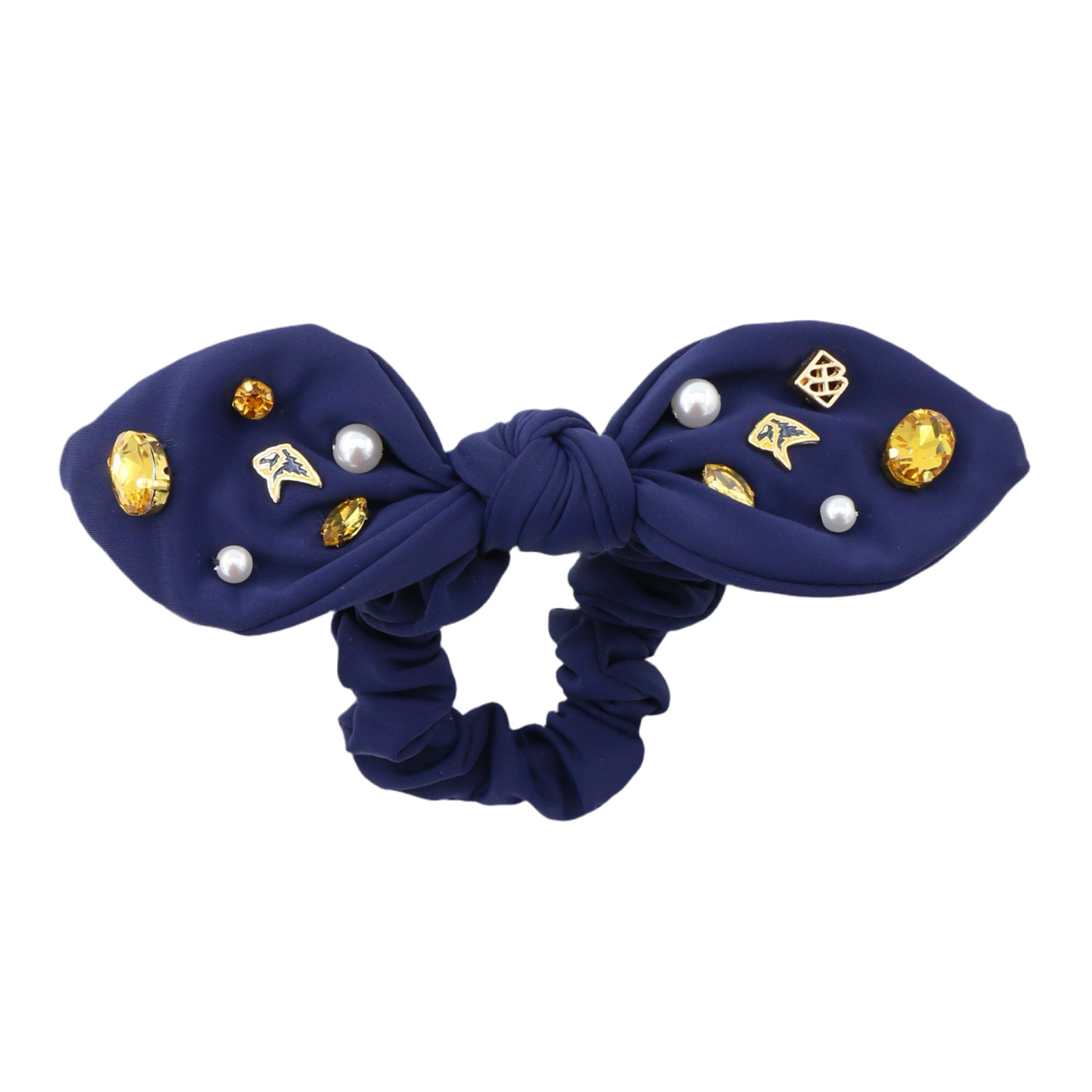 PCA Navy Logo Bow Scrunchie